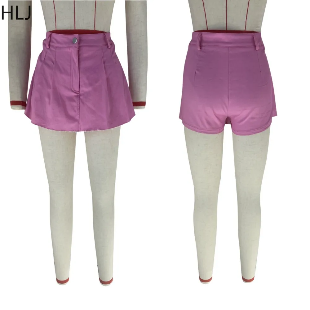 Женская джинсовая мини-юбка HLJ Y2k, летняя однотонная плиссированная юбка-шорты, бальная юбка, Женские повседневные трапециевидные мини-юбки