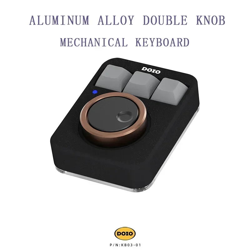 DOIO KB03-01 기계식 키보드 알루미늄 2개의 손잡이 RGB 하단 쉘 핫 스왑 디자이너 유선 키보드 QMK VIA PS 사용자 정의