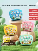 Mini Quick Push Electronic Gaming Machine Light Up Game Whack-a-mole Toy Bubble Handheld Toy Keychain Challenge Game Toys Gift 1