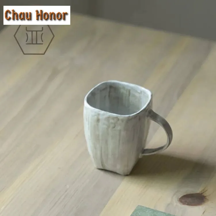 300ml Japanese-style Ceramic Coffee Mug Tumbler Retro Handmade Tea Milk Beer Mug with Handle Water Cup Home Office Drinkware