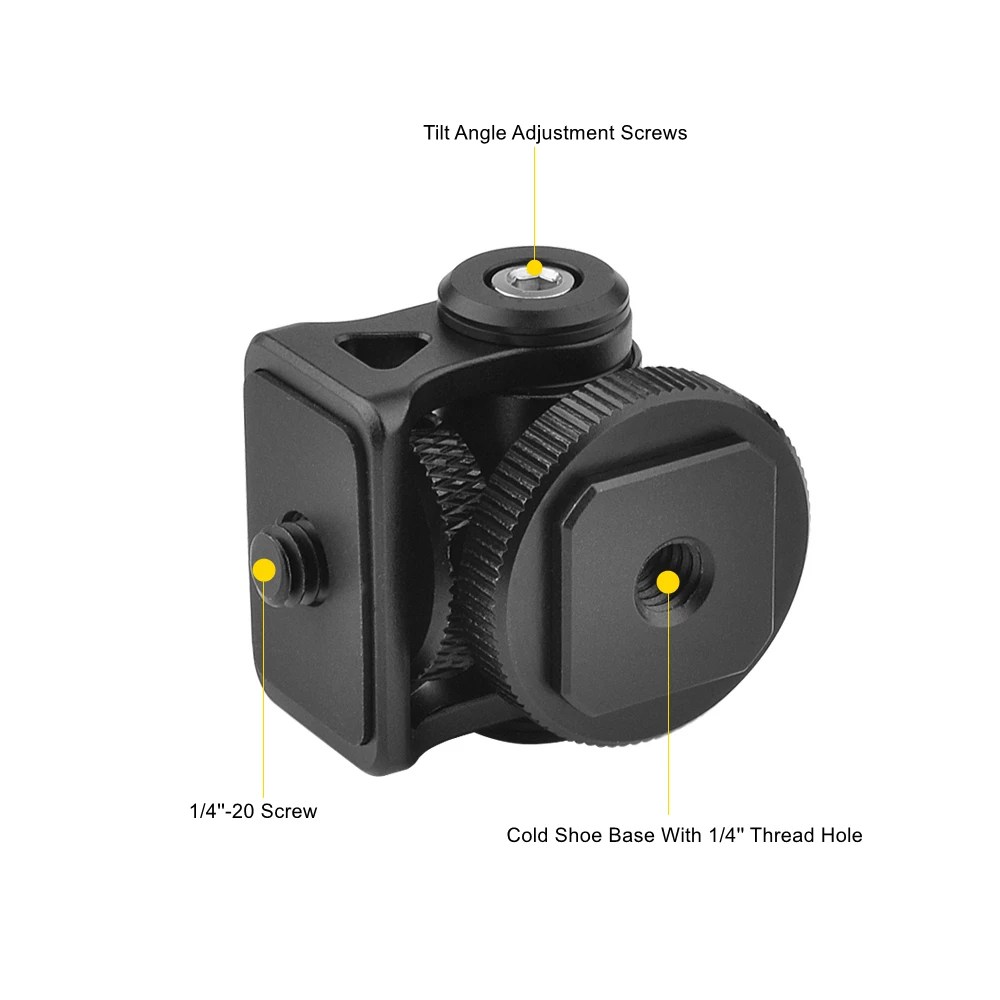 Minifocus Monitor Holder Cold Shoe Mount for Camera Field Monitors Microphone Hot Shoe 180 Degree Tilt Adjustable Mount Bracket camera bracket