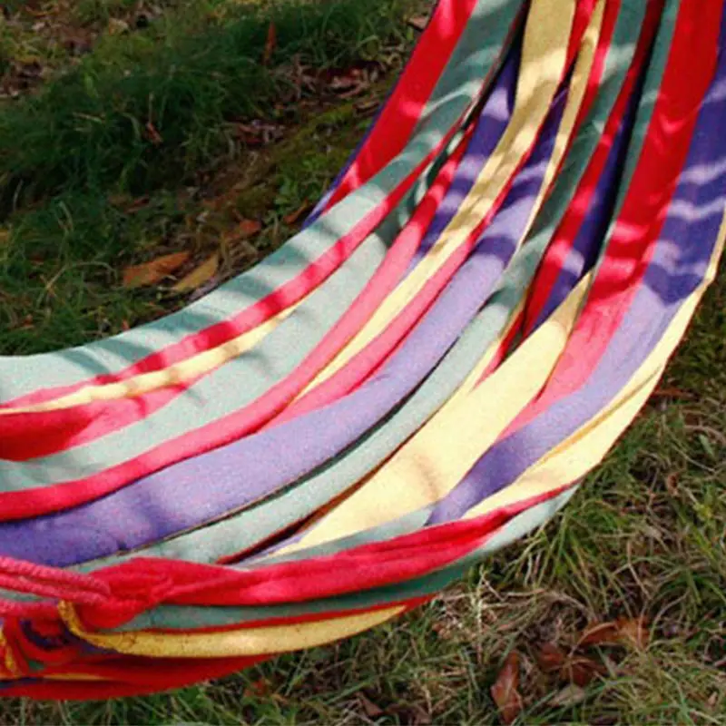Single Wide Thick Canvas Hammock Outdoor Camping Backpackaging Leisure Swing Portable Hanging Bed Sleeping Swing Hammock 5