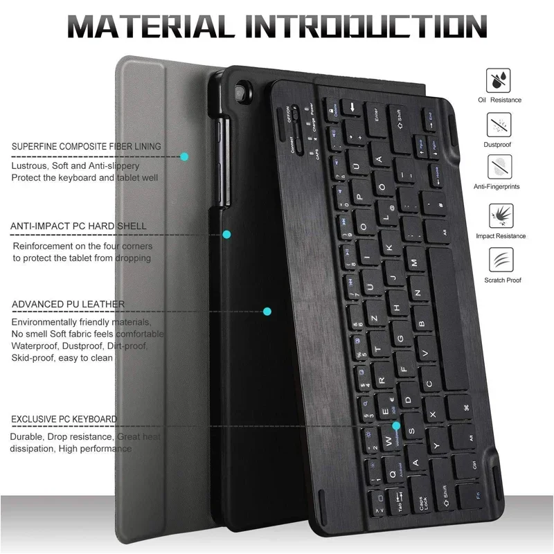 Smart Keyboard Case for 11-Inch Tablet with Detachable Keyboard Cover