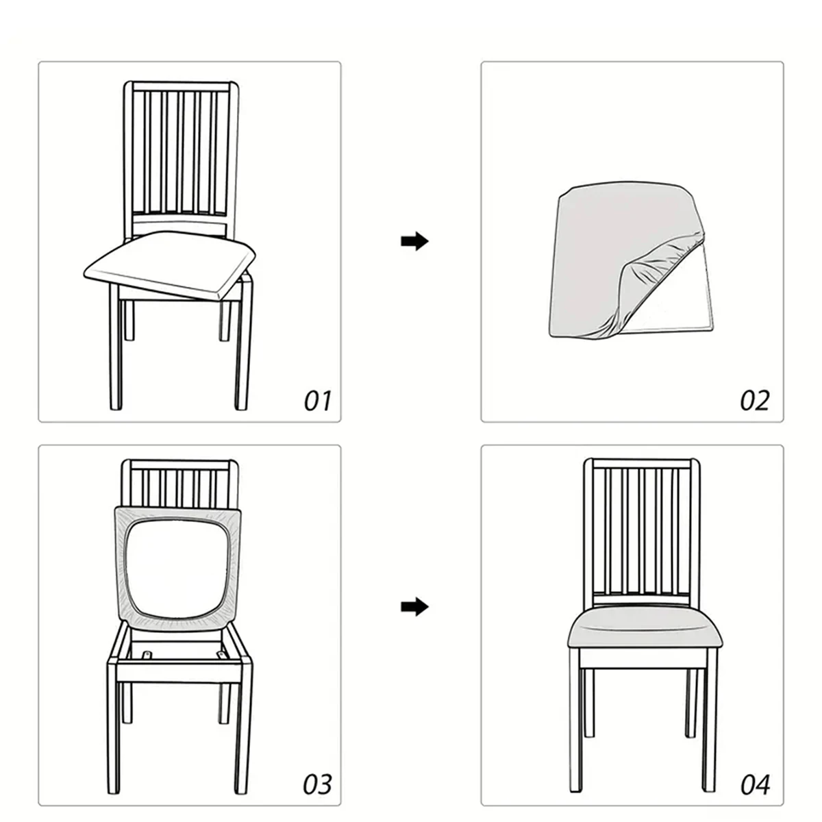 1/4/6pcs Solid color elastic milk silk stool cover, dustproof chair cover, hotel home chair cover decoration and beautification 4