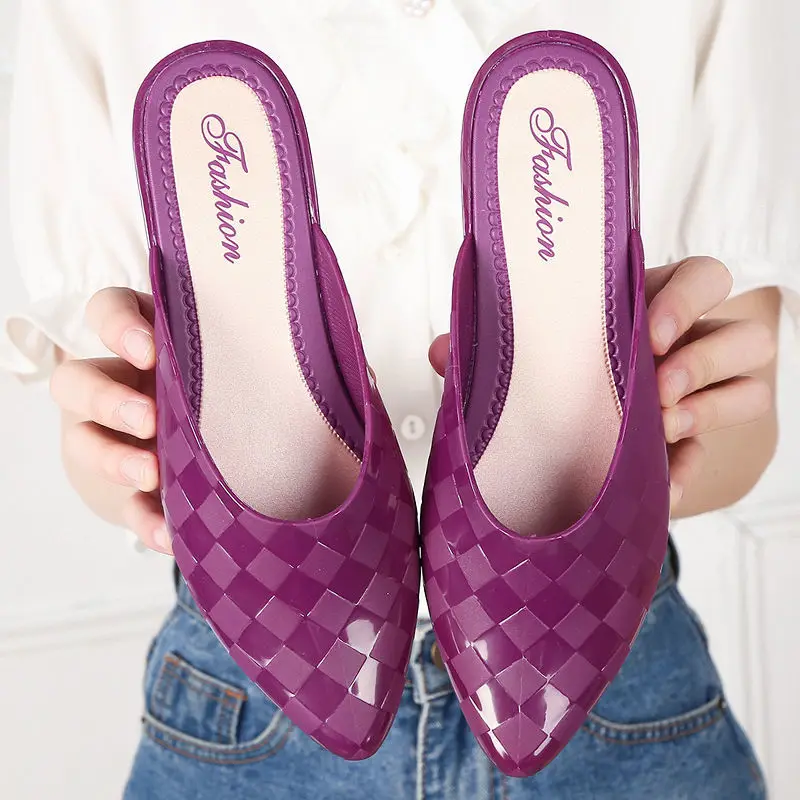 Non-slip Fashion Sandals Slippers Female Summer Lazy People Semi-slippers Comfortable Soft Bottom To Increase Dirt Resistance