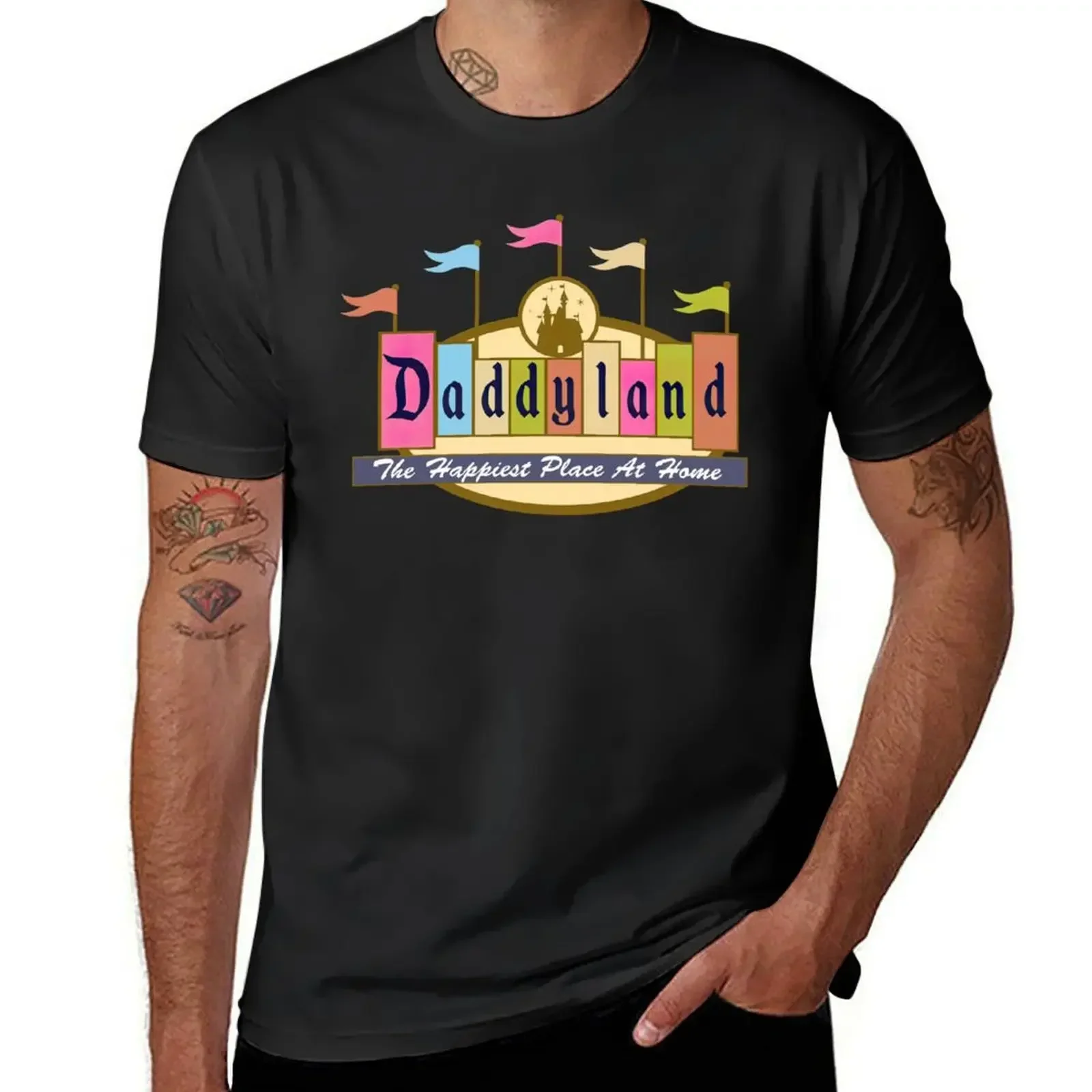 

Daddyland The Happiest Place At Home T-shirt hippie clothes summer tops heavy weight t shirts for men