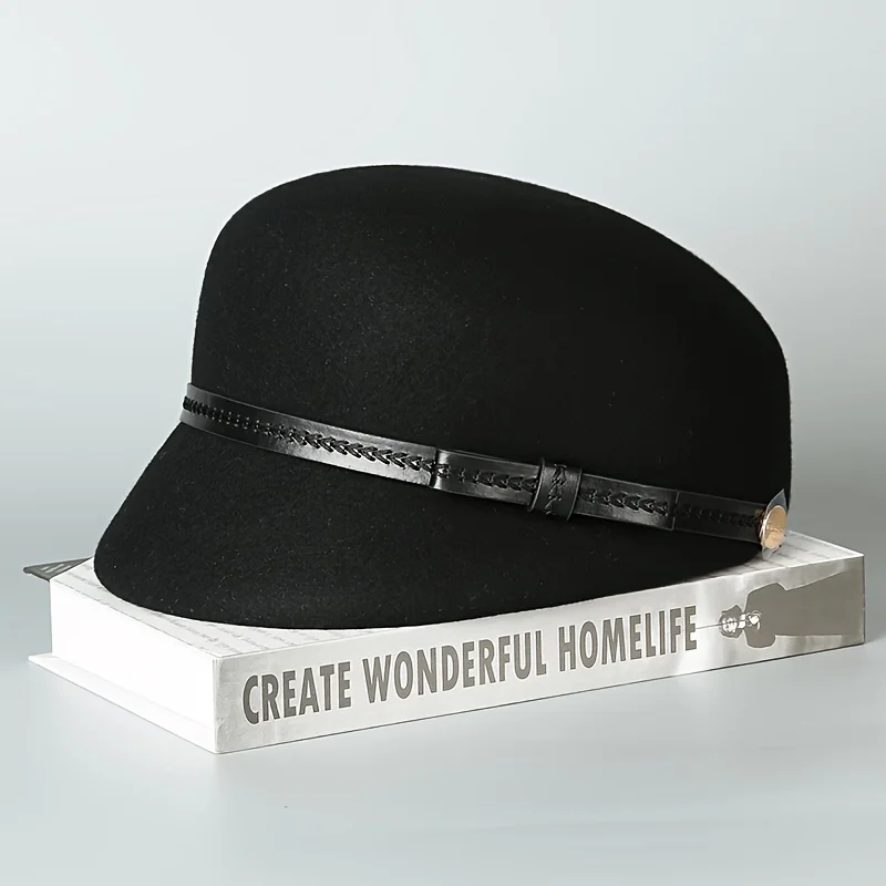 Cotton Newsboy Cap Wool duckbill hat for children's autumn and winter newsboy hat retro fashion versatile equestrian beanie