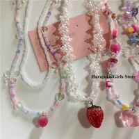 Collier pendentif coeur Harvey Love pour femme, tour de cou en perles, Goth, scène douce et mignonne, accessoires de bijoux Emo, fait à la main, Y2K, années 2000 5