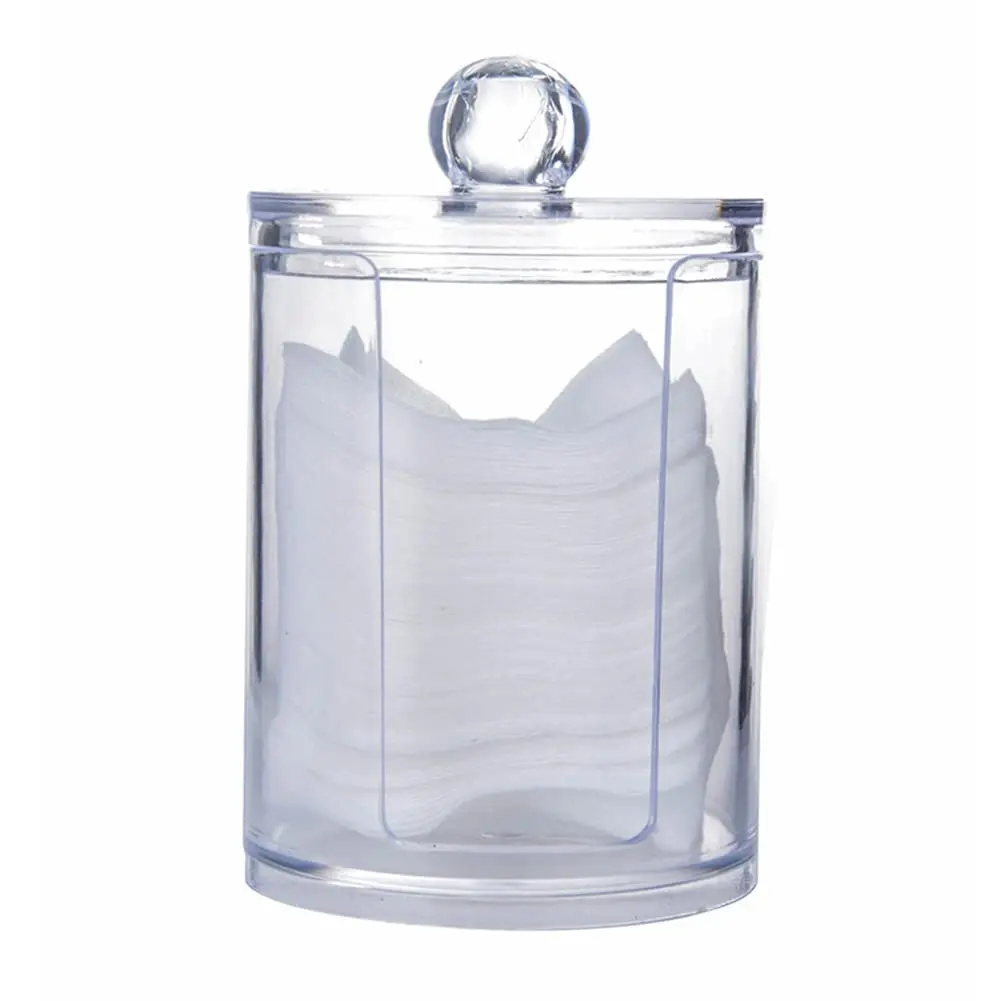 Clear Acrylic Makeup Pads Storage  Box with Lid Cotton Swab Jar Dispenser Cotton Ball Rounds Container Holder Bathroom Organizer 5