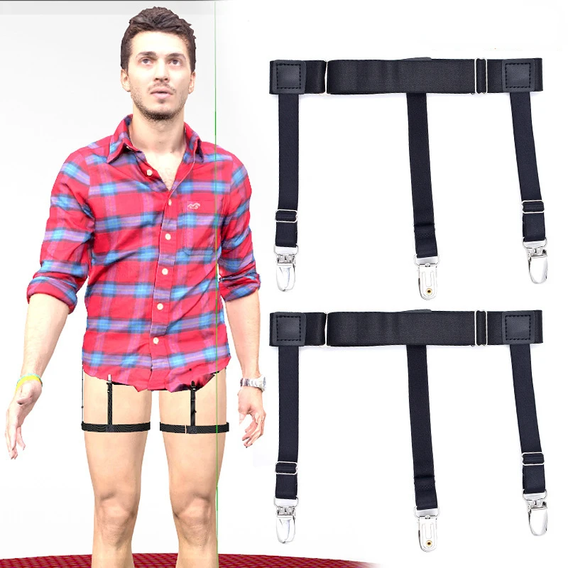 

Men Shirt Wrinkle Resistant and Anti Slip Shirt Clip Nylon Material Elastic Garter Belt