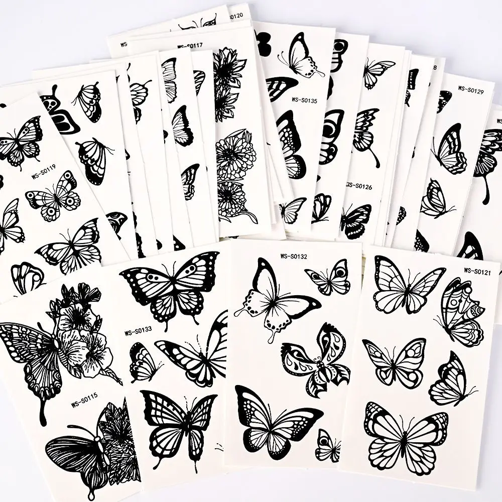 Waterproof Black Butterfly Temporary Tattoos Stickers