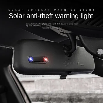 Mini LED per auto Spia di energia solare Sicurezza notturna Allarme simulato Lampada di avvertenza antifurto wireless Lampada di allarme fittizia stroboscopica