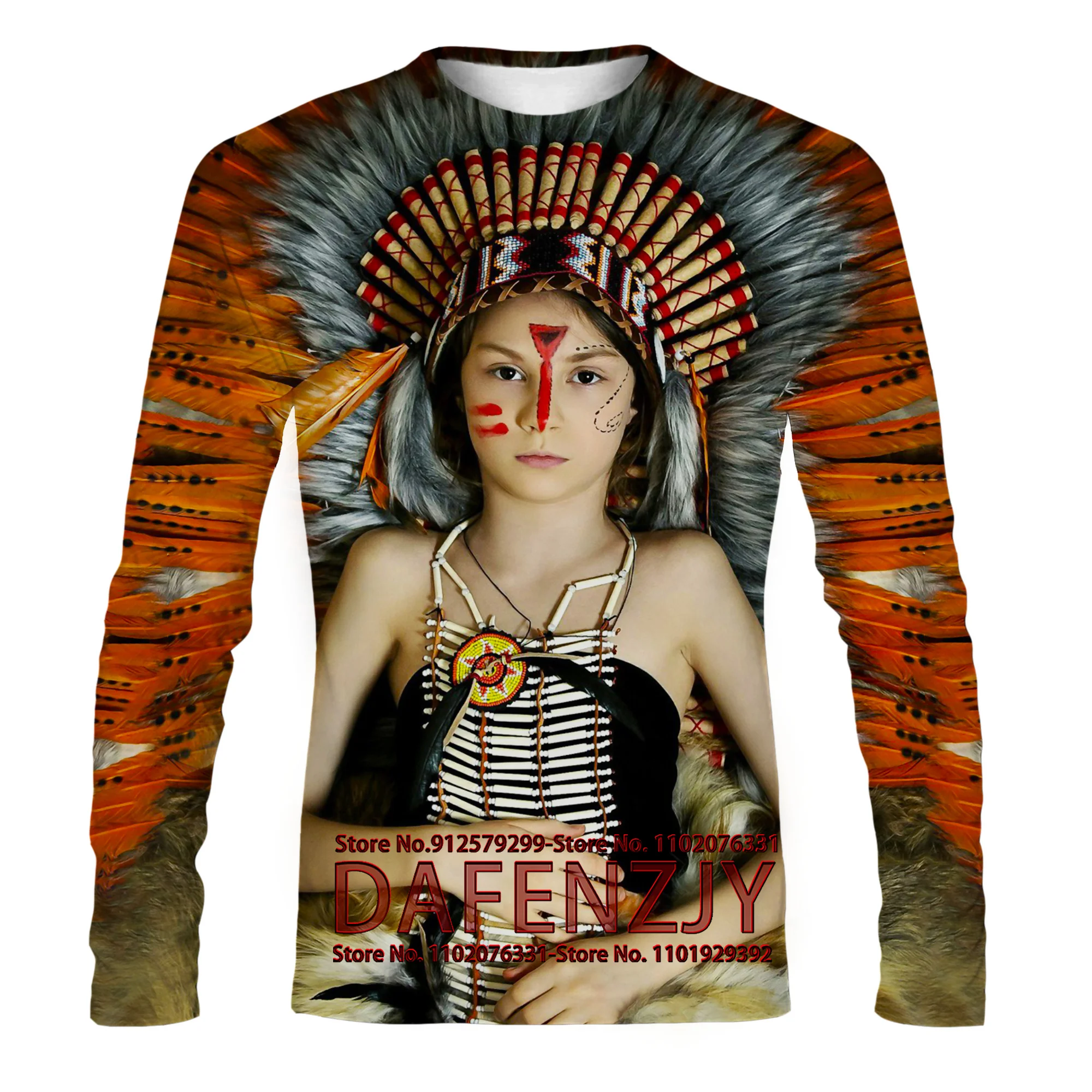 

Мужская повседневная индийская модель красивого племени с принтом, удобный пуловер с круглым вырезом