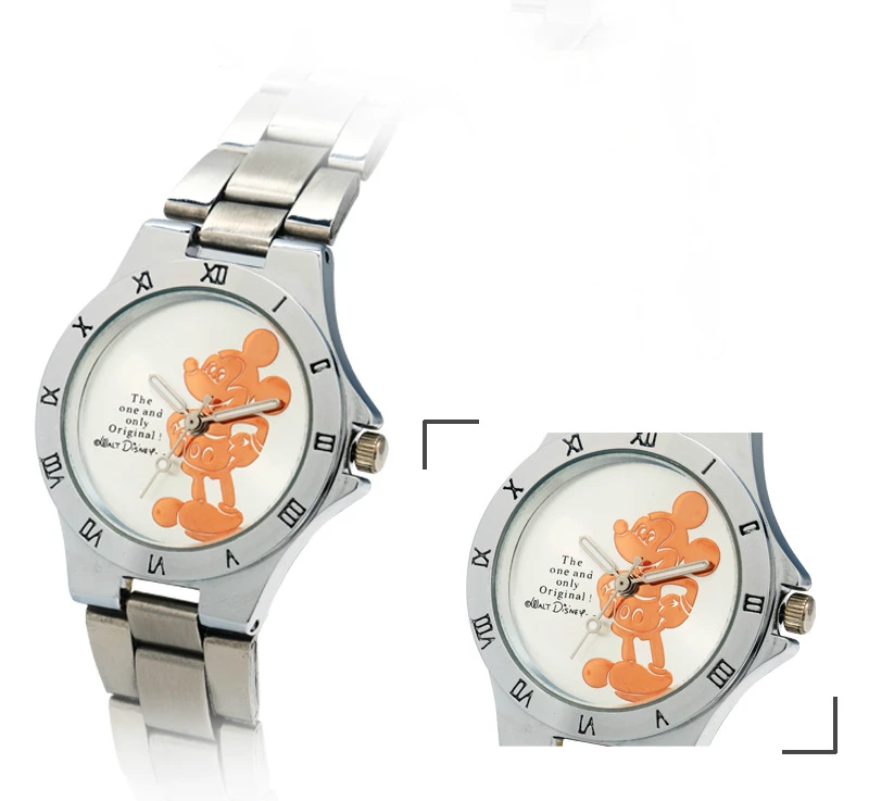 New Disney Mickey Mouse Minnie Gold Silver Watch Children's Boys Girls Watches Steel Students Quartz Adult Watch Birthday Gift 4