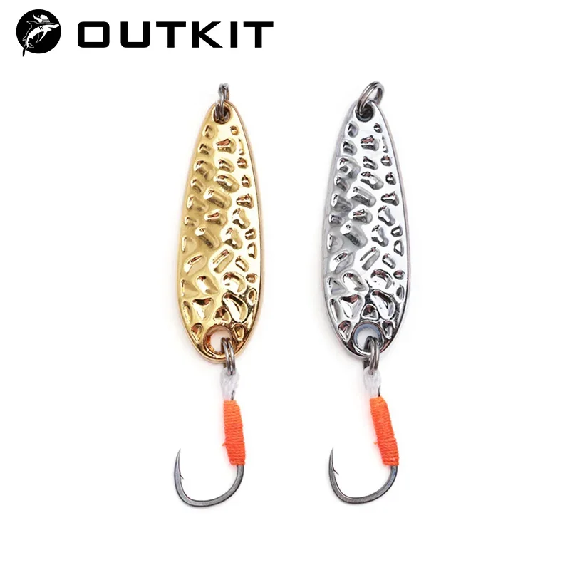 OUTKIT Mini Angelköder 2,5 g 3,5 g Löffel Metallköder Spinnerbait Minnow Kleiner Fisch Einzelhaken Jig Stream Forellenköder Pesca Hot
