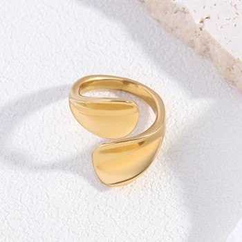 Nuovi anelli minimalisti in acciaio inossidabile per donna uomo colore oro moda anelli larghi aperti in metallo gioielli Non sbiaditi regali per Festival