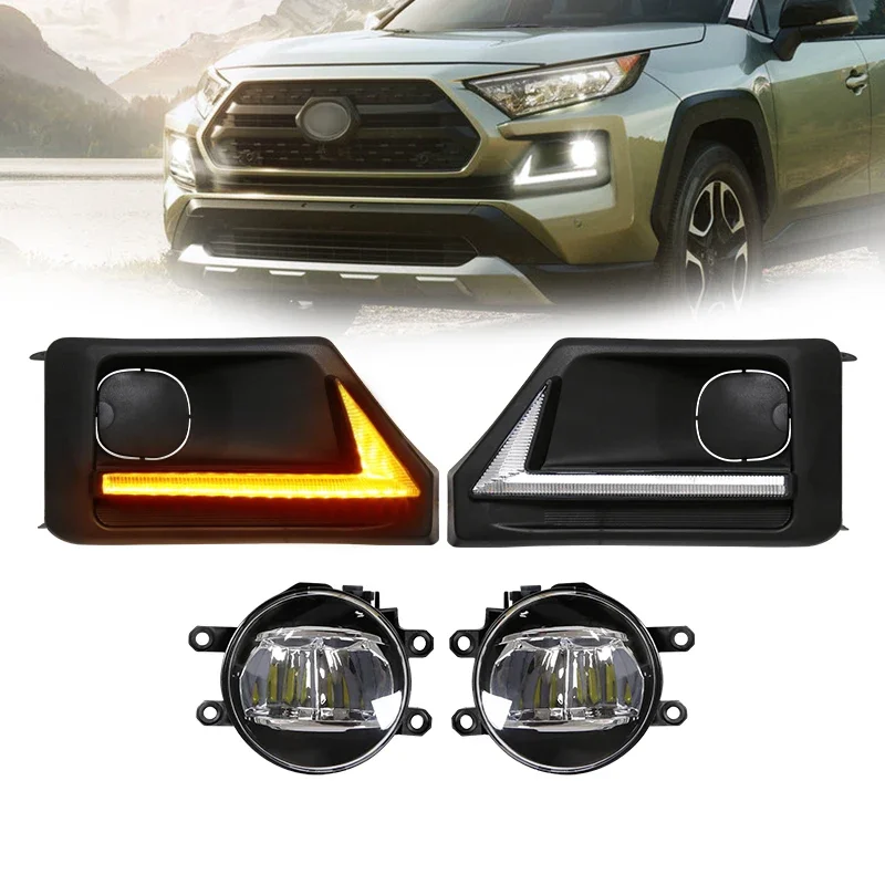 

Led Daytime Running Light For Toyota RAV4 Adventure 2019 2020 2021 Front Bumper Auto Driving Waterproof Fog Lamps Turn Signal