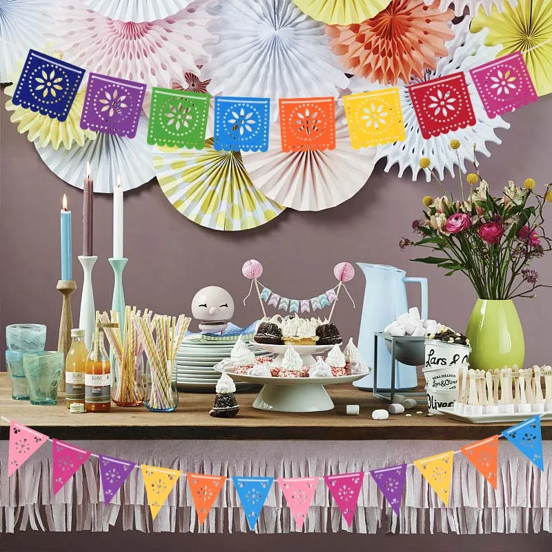 Pinata Themed Party Mexican Banner Garland Flag For Wedding Party Decoration Colorful Summer Birthday 1pc