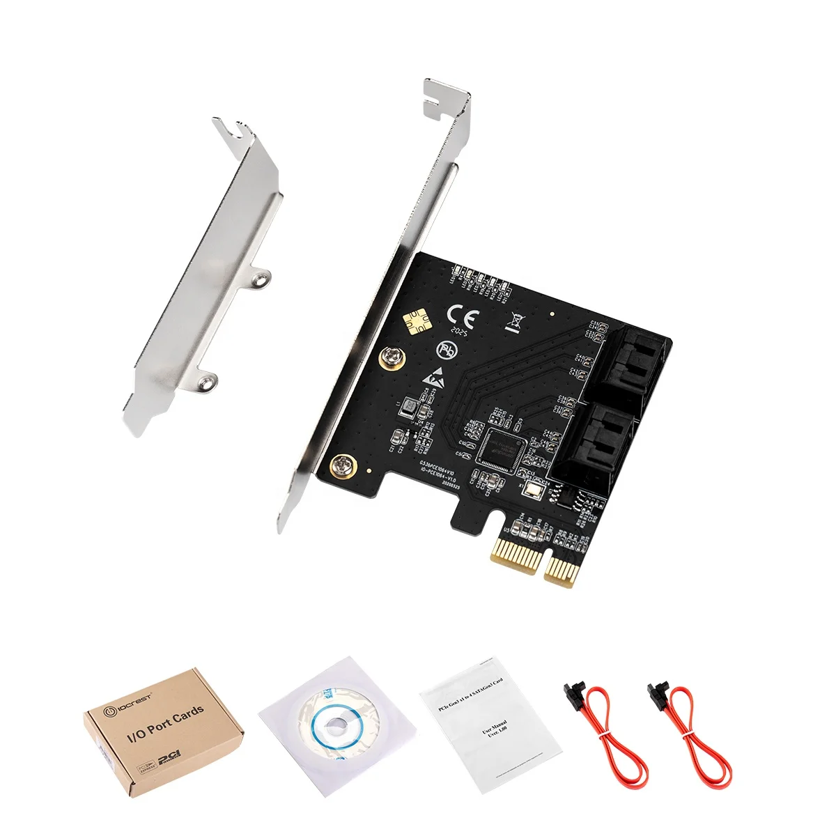 

4 Port SATA 3.0 Host Controller non-raid Card PCIe gen3 x1 SATA Expansion Card 6Gbps support UEFI