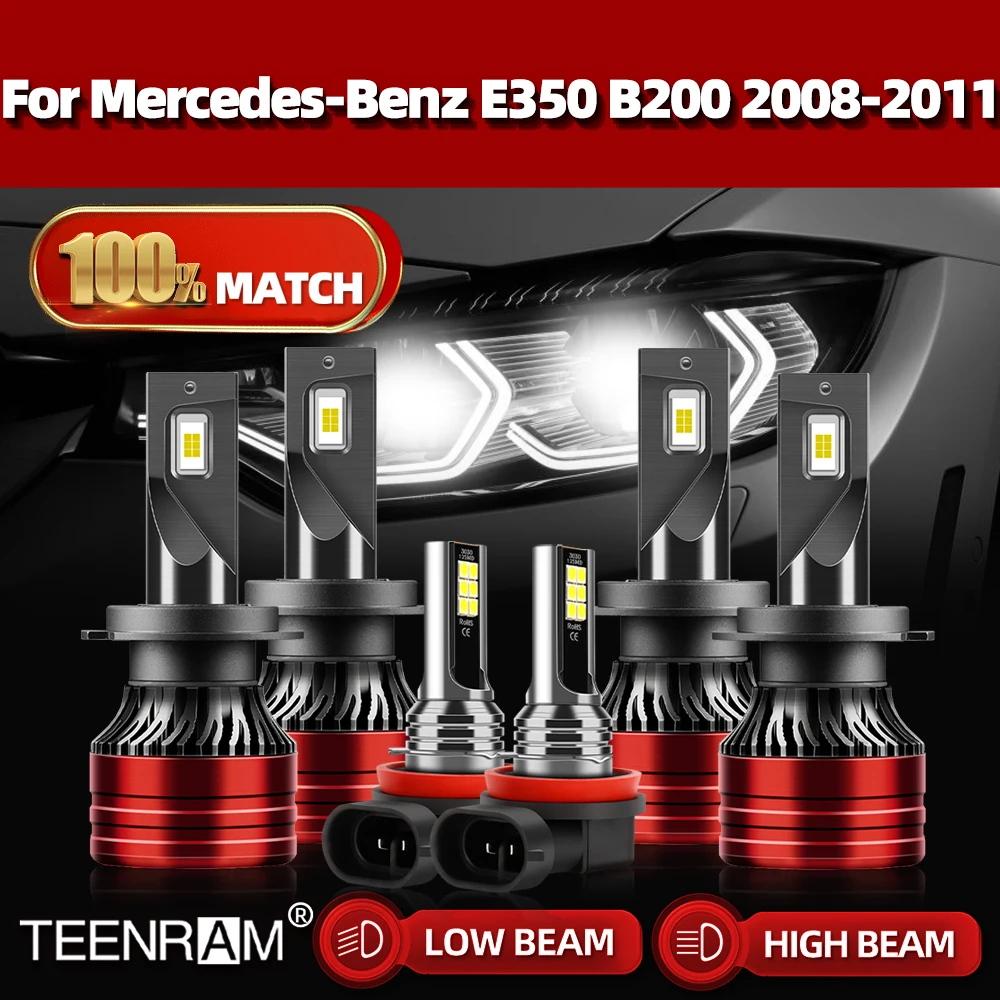 

60000LM Canbus LED Car Headlight Bulbs Plug and Play High Low Beam Fog Lamps For Mercedes-Benz E350 B200 2008 2009 2010 2011
