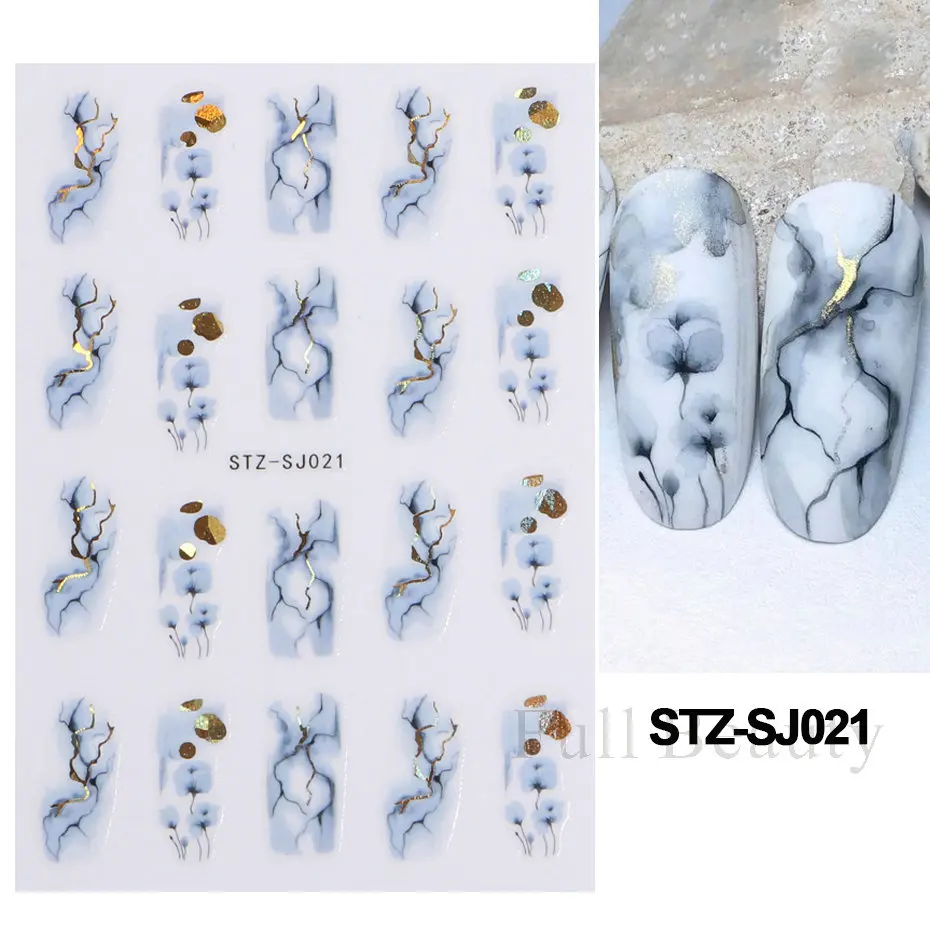 Nail Stickers Nail Art Decoration Nail Decals Geometric Lines Laser Gold Bronzing Slider Design Abstract Fun Y2K Metallic Nail Foils Decoration