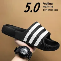 Large Size Coconut Slippers Men's Summer Outdoor Anti-Slip Thick Bottom Beach Sandals Couples Slip-On Flat Heel Shoes