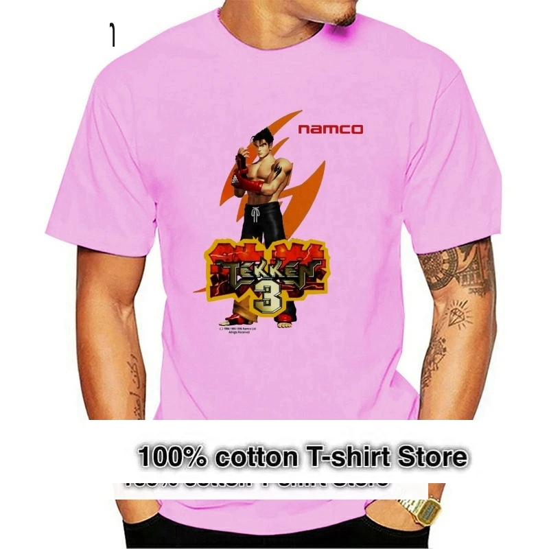 빈티지 Namco Tekken 3 그래픽 애니메이션 비디오 게임 티셔츠, 헤비 코튼 리프린트