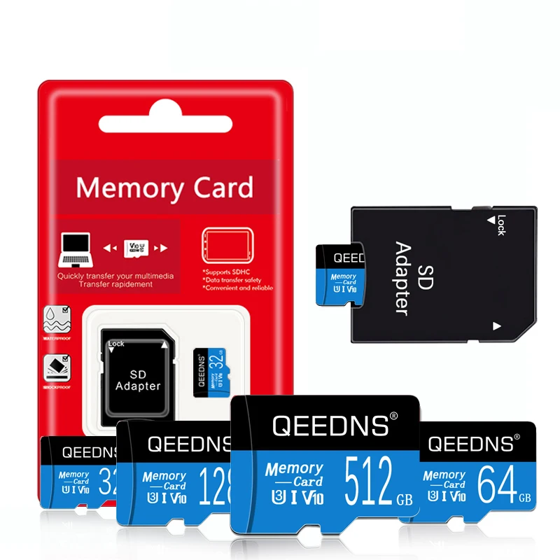 Scheda Di Memoria 128Gb 256Gb 512Gb U3 Micro Tf/ Sd Card Class10 64G 32Gb 16Gb 8Gb Con Adattatore Mini Sd Card Ad Alta Velocità Per Smartphone