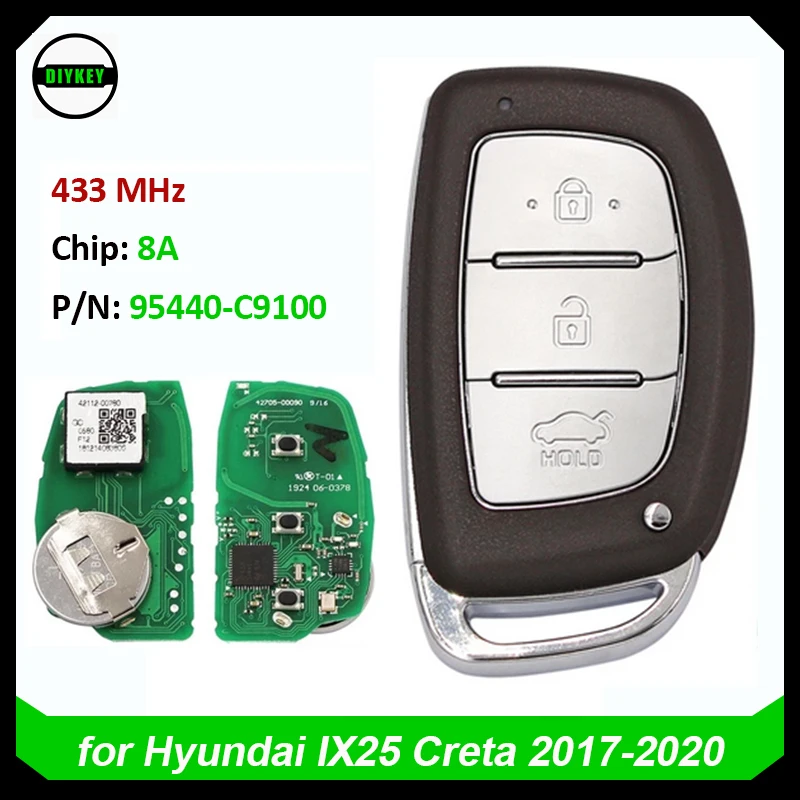 DIYKEYKeylessSmartRemoteKeyFOB3Button433MHz8AChipTransmitter
