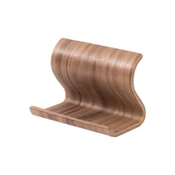 Elegant Wooden Phone and Tablet Stand - Portable, Durable, and Stylish Tabletop Decoration (L - Black Walnut)
