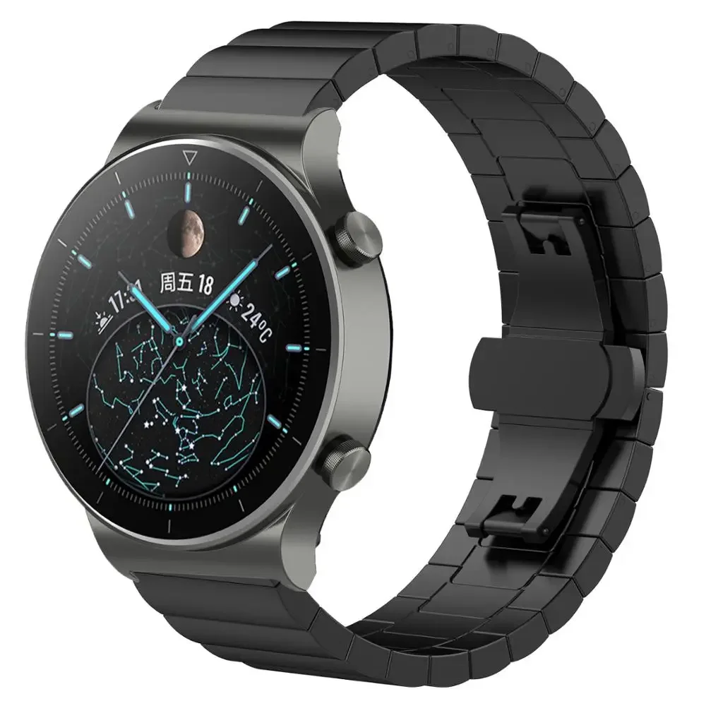 Metal Strap for Samsung Galaxy watch/Huawei watch 4-3/Amazfit GTR Stainless steel butterfly buckle for Huawei GT2 For 22mm 20mm