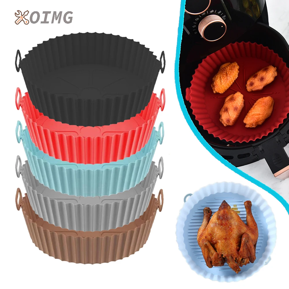 Round Air Fryer Silicone Baskets Silicone Basket Airfryer Fryer