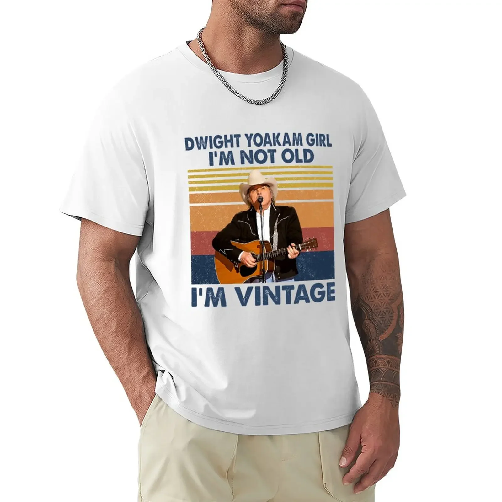 

Ретро футболка Yoakam Girl I'm Not Old I'm Vintage корейская мода летний топ винтажная мужская одежда