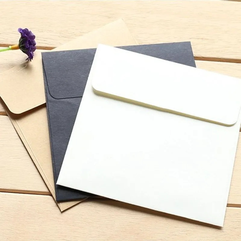 20pcs 10*10cm Square Creative White Black Color Envelope Card Letter Paper Gift Mini Envelopes mini envelopes