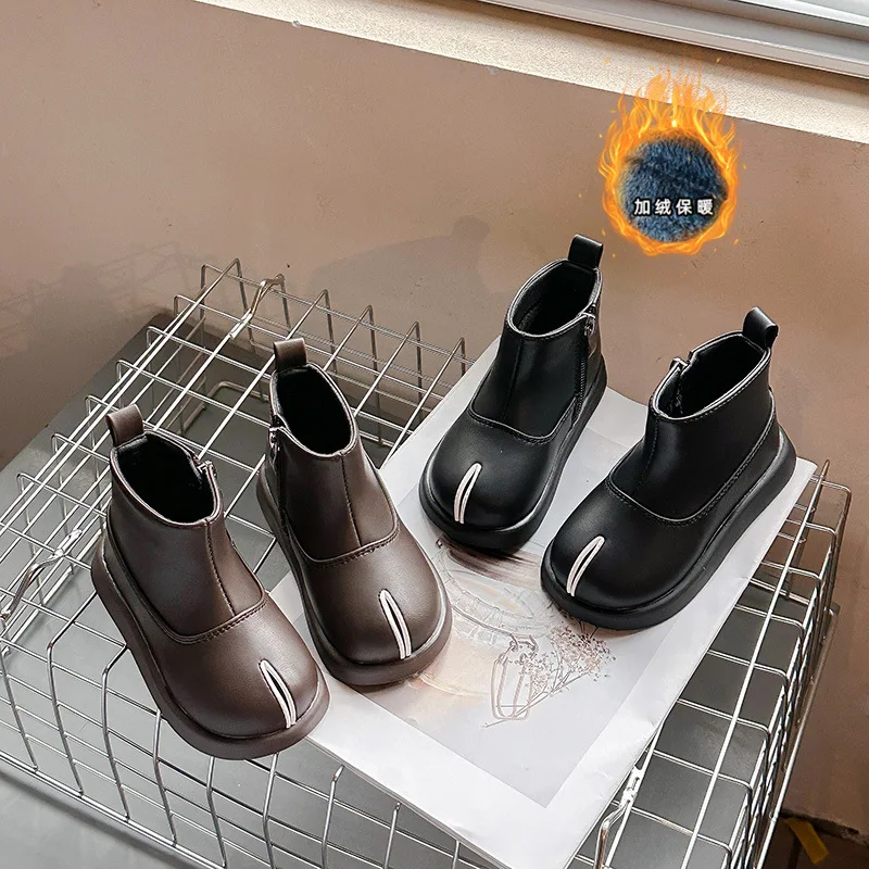 Girls Leather Short Boots Autumn Winter