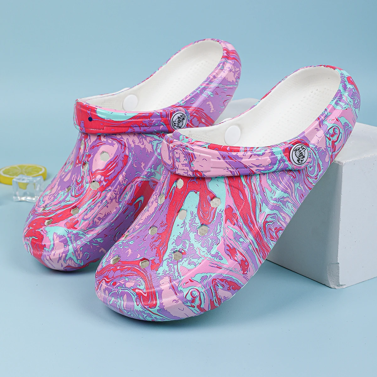 Women's Colorful Cartoon Garden Clog Shoes, Platform Soft Sole Two-way Wear Beach Mules, Pool & Garden Slides, Beach Sandals 2