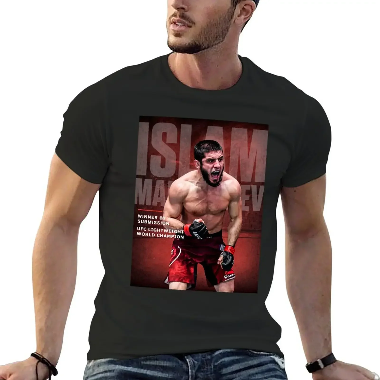 

Islam Makhachev T-shirt customs oversized men clothing