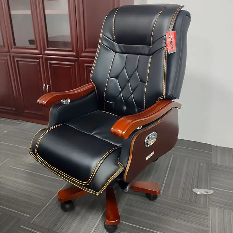 Leather Executive Office Chair Mobile Wheels Rolling Reception Armrest Office Chair Accent Sillas De Oficina Furniture Offices