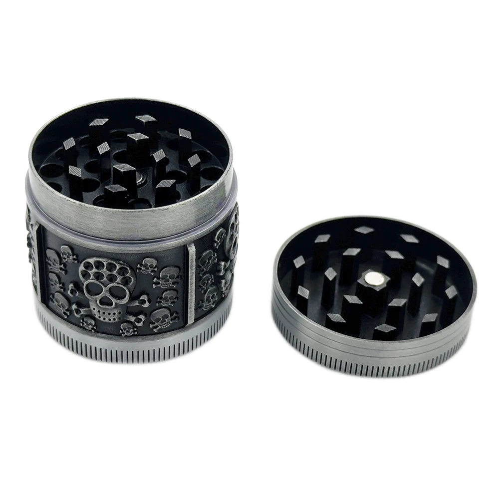 Skuller Tobacco Grinder 4 Layers 40mm Manual Metal Spice Herb Crusher Cutter Manual 4