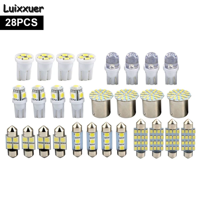 Kit d'éclairage intérieur LED pour voiture, 6000K, 12V, T10, 168, 2825,  W5W, 921, carte de véhicule, breton, porte, planificateur de coffre, ampoule  de plaque - AliExpress