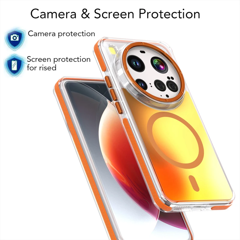 Colorful Magnetic Wireless Charging Bumper Case with Aluminum Button