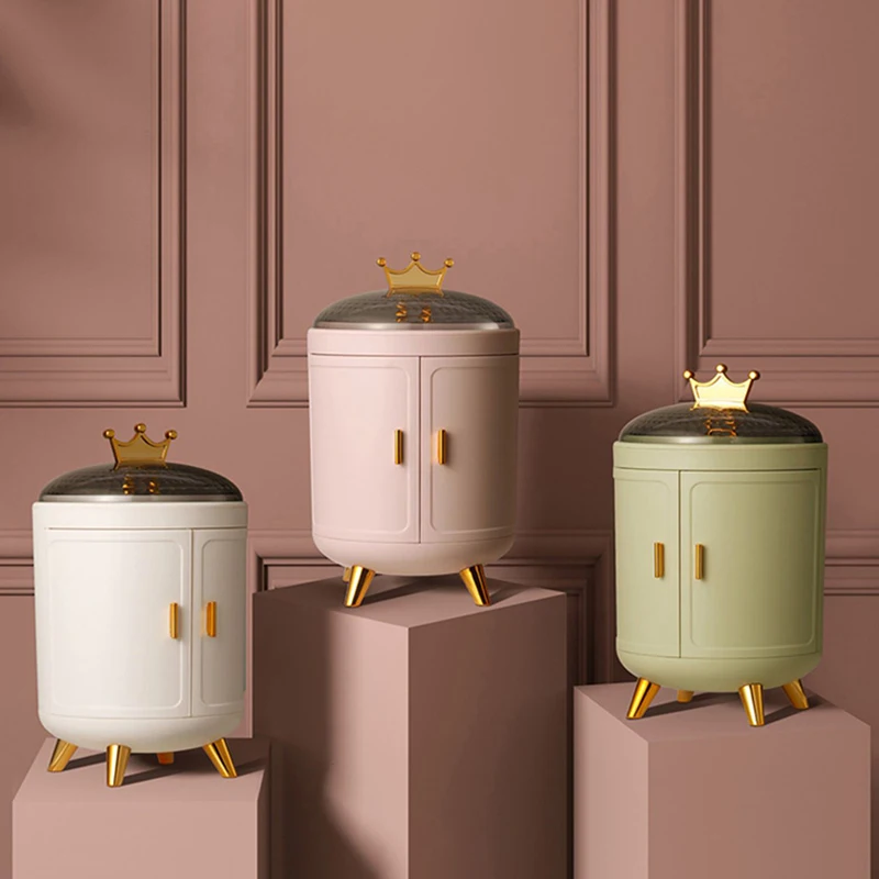 

Rotating Lid Cute Women Makeup Box Artist Large Design Storage Bathroom Makeup Box Jewelry Organizer Luxury Caixas Decoration