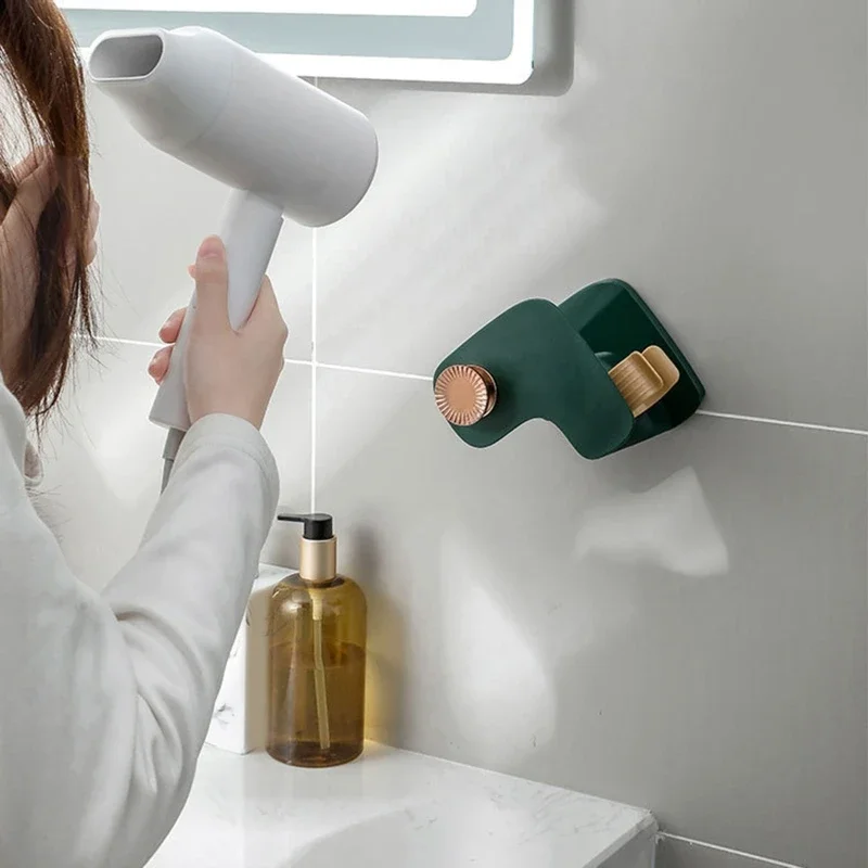 Toilet Hair Dryer Holder Wall Mounted Plastic Hairdryer Organizer Toilet Blower Holder No Punching Bathroom Blower Shelves 3