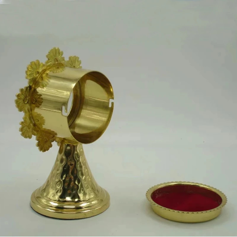Holy Brass Monstrance High Polished Reliquary Home Decoration Or Church Supplies