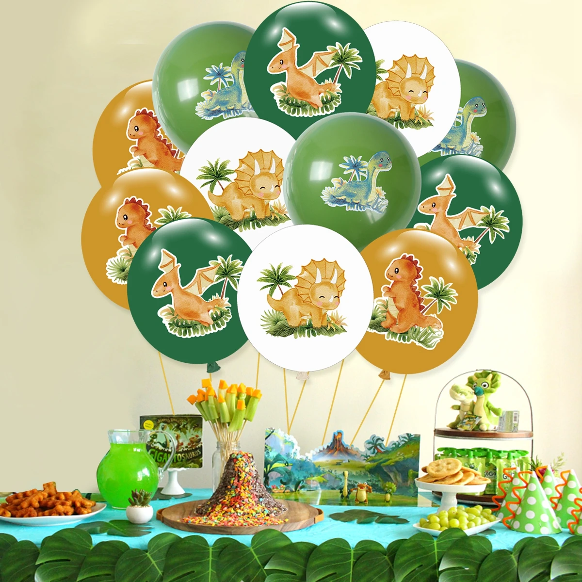 Globos de dinosaurio para decoración de fiesta de cumpleaños, suministros para Baby Shower, jungla, Safari