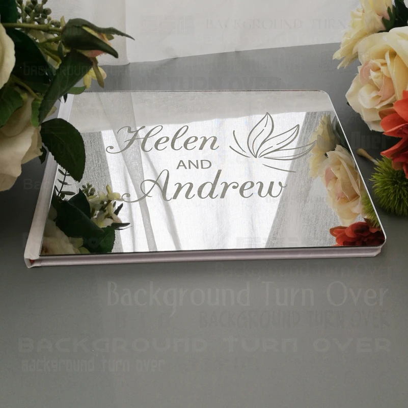 Guest Book Custom Mirror Wedding Guestbook Signature Decor Names Date