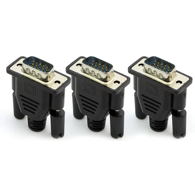 

3X VGA Virtual Display Adapter Male Dummy Plug EDID Headless Ghost Emulator Lock Plate