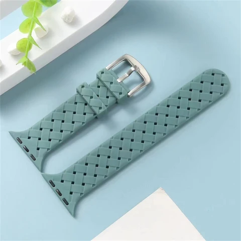 Texture Silicone Band For Apple Watch Band 7 6 SE 5 4 41mm 45mm 44mm 40mm Bracelet iWatch 3 2 1 Watchband 38mm 42mm Strap