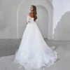 BOHO Elegant Wedding Dresses Sweetheart Off The Shoulder Bridal GownsTulle Pleat Robe For Bride Backless Vestidos De Novia 2