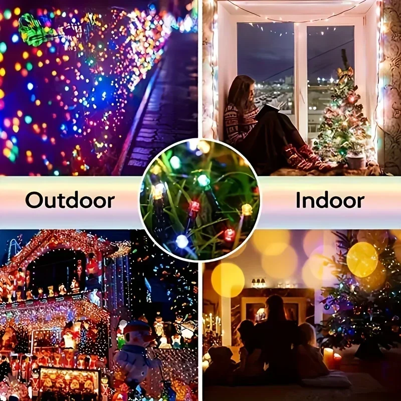 50/100 LED Solar Twinkling Fairy Lights 8 Modes Waterproof LED String Lights for Garden, Party, Christmas, Wedding Decoration